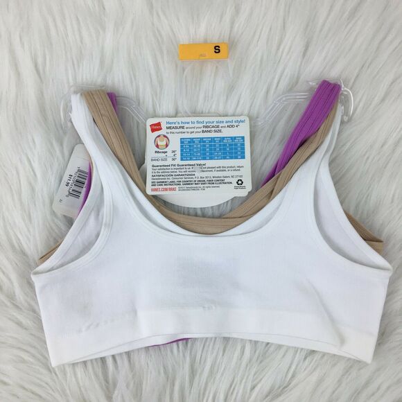 Hanes Everyday Comfort +1 Free Purple Beige White Pullover Training Bras Small - Picture 7 of 8